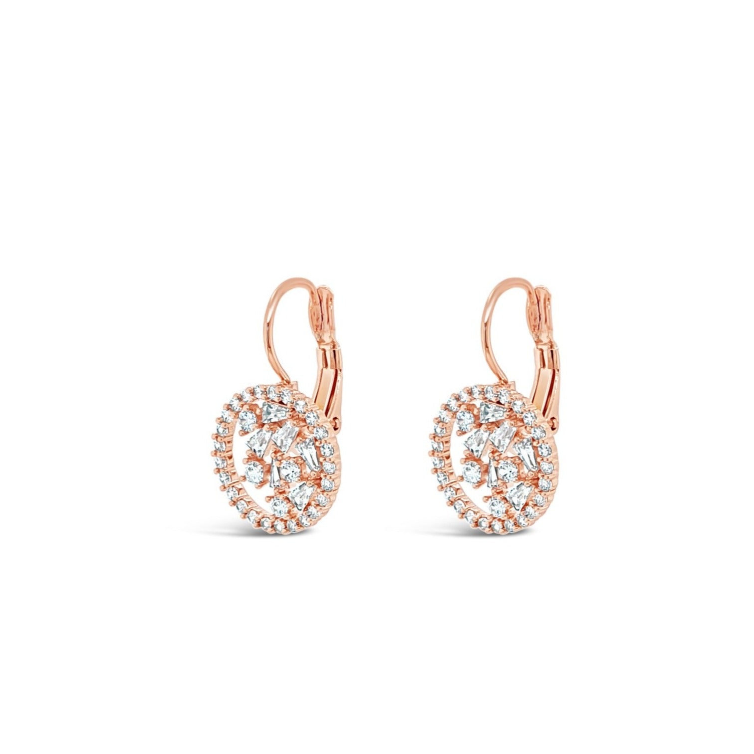 Florence Rose Gold Crystals Drop Earrings